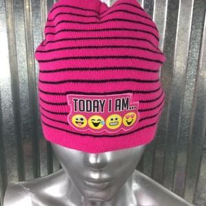 Emoji Nation Pink Black Today I Am" Beanie
